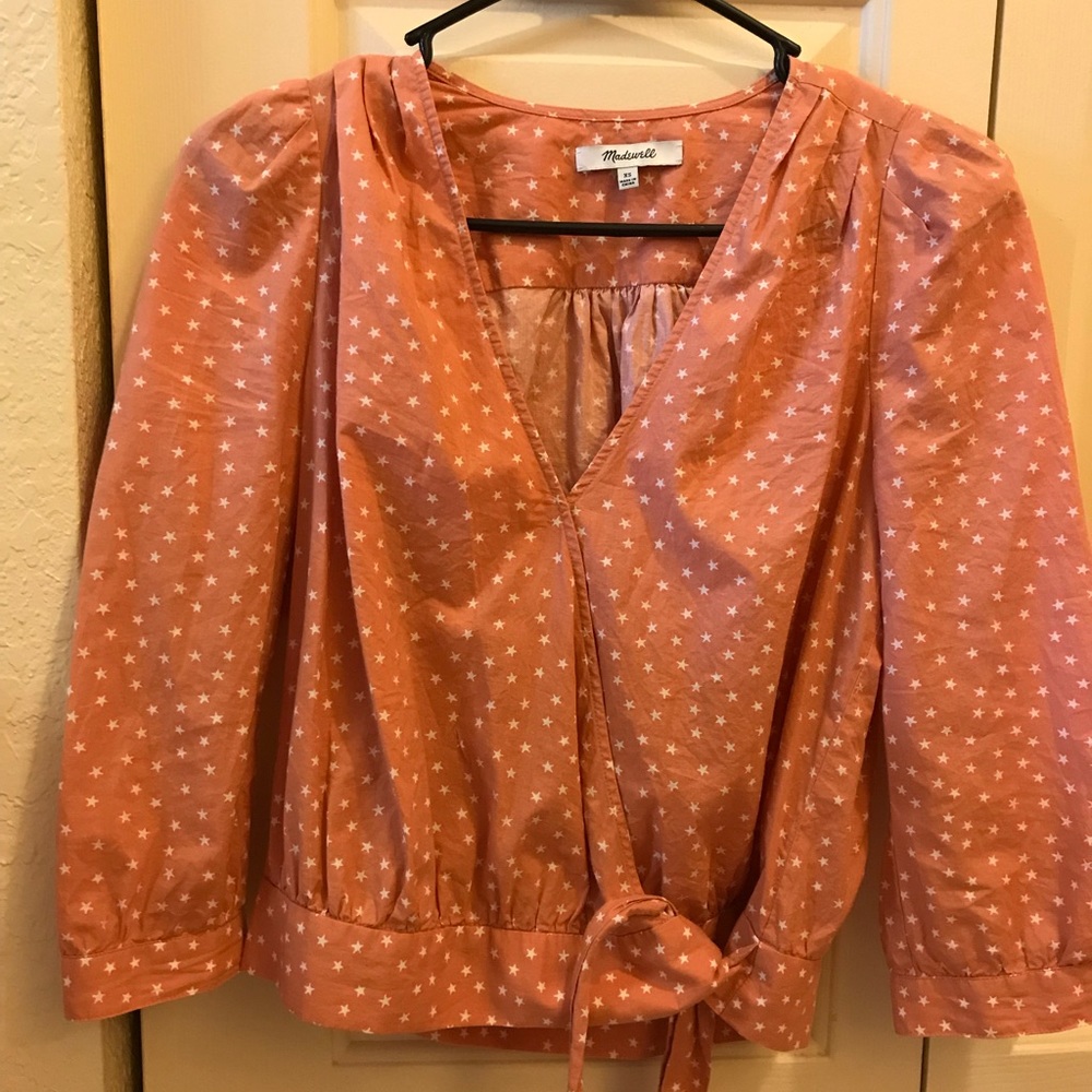 Madewell star print wrap top